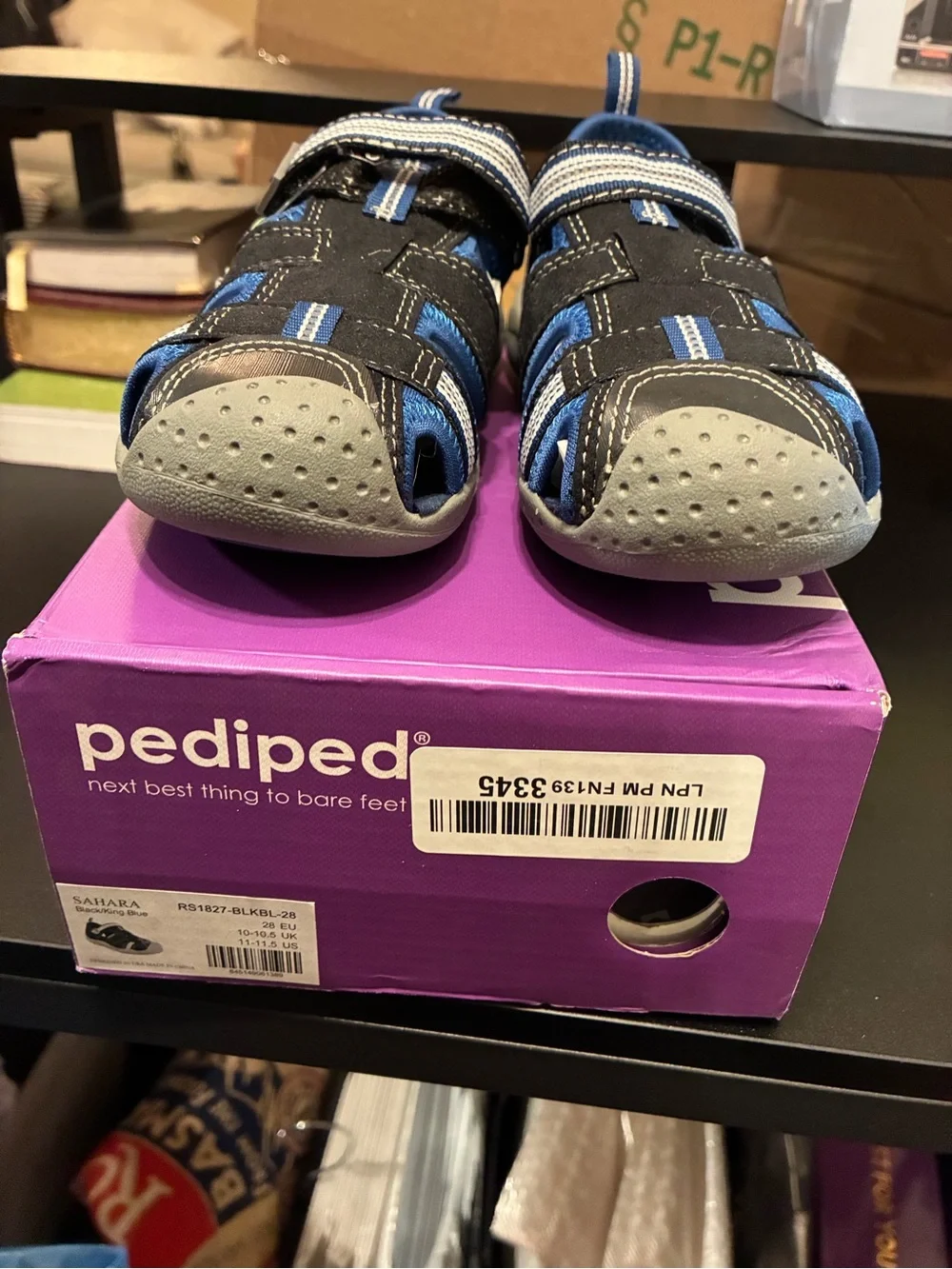 Pediped Kids Flexible Blue and Gray Sport Washable Sandal Size 11-11.5